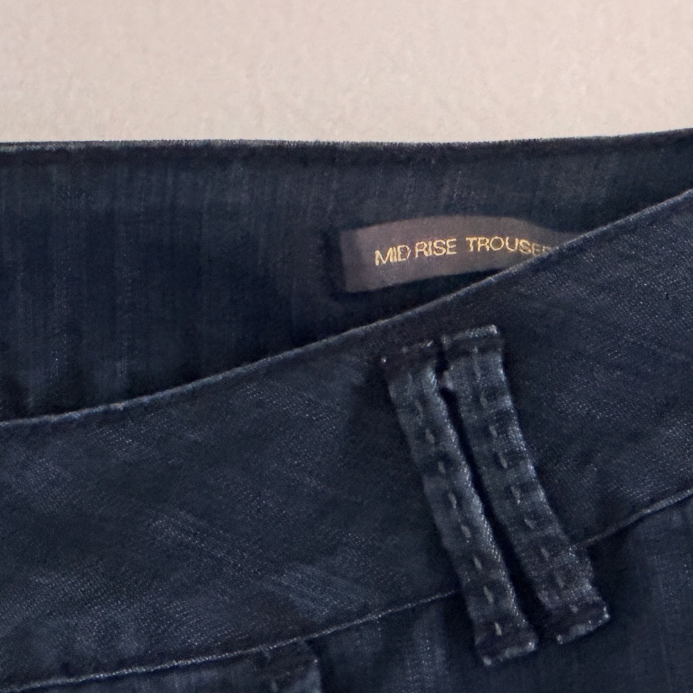 JAG Mid Rise Trouser Jeans Sz 16 Dark Wash Wide Leg Stretch Careerwear‎ Academia - Picture 5 of 12